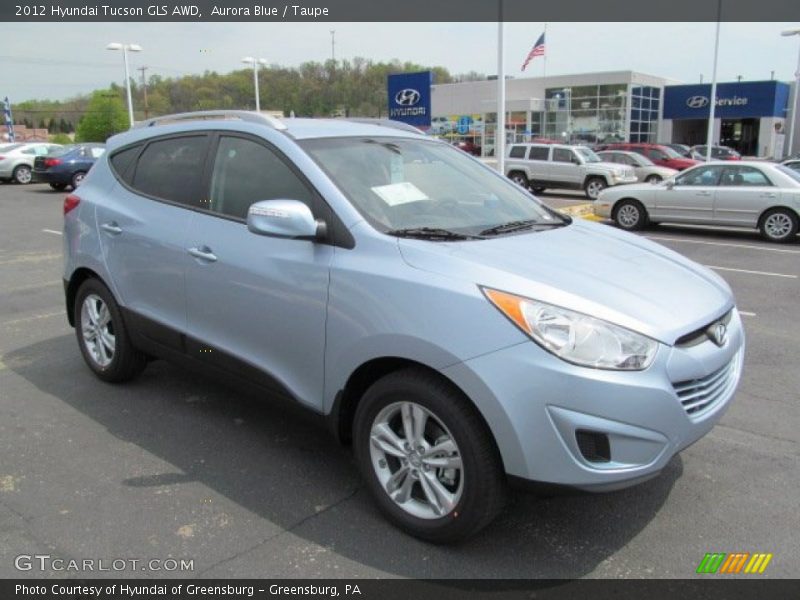 Aurora Blue / Taupe 2012 Hyundai Tucson GLS AWD