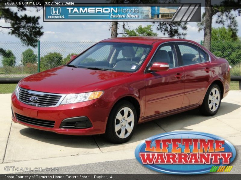 Ruby Red / Beige 2009 Kia Optima LX