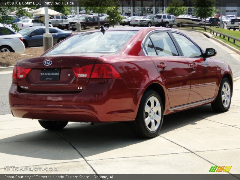 Ruby Red / Beige 2009 Kia Optima LX
