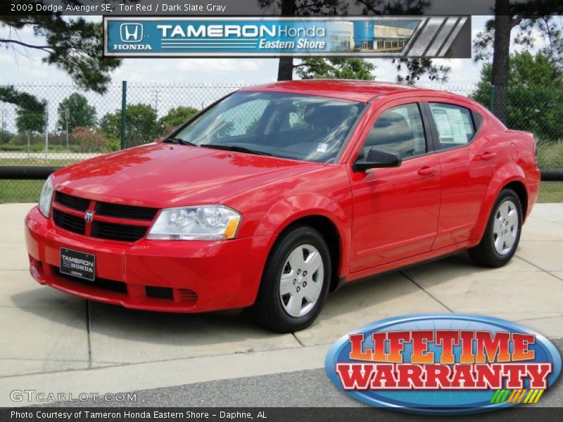 Tor Red / Dark Slate Gray 2009 Dodge Avenger SE