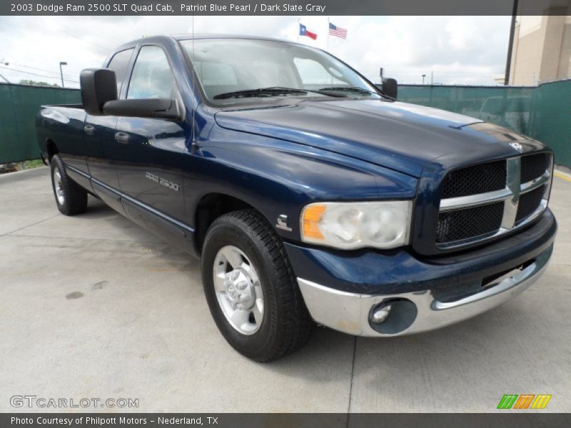 Patriot Blue Pearl / Dark Slate Gray 2003 Dodge Ram 2500 SLT Quad Cab