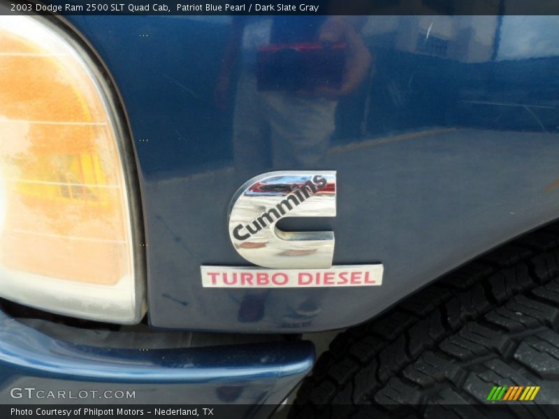 Patriot Blue Pearl / Dark Slate Gray 2003 Dodge Ram 2500 SLT Quad Cab