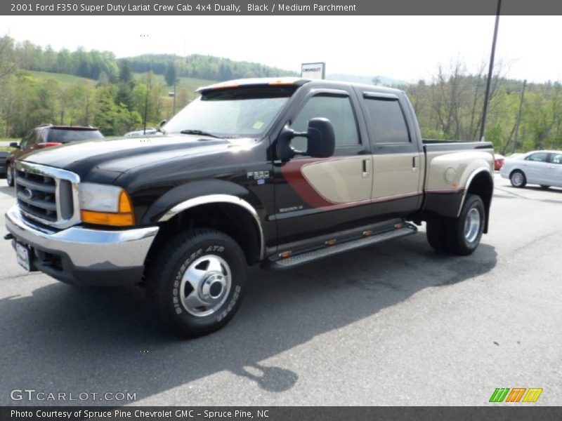 Black / Medium Parchment 2001 Ford F350 Super Duty Lariat Crew Cab 4x4 Dually