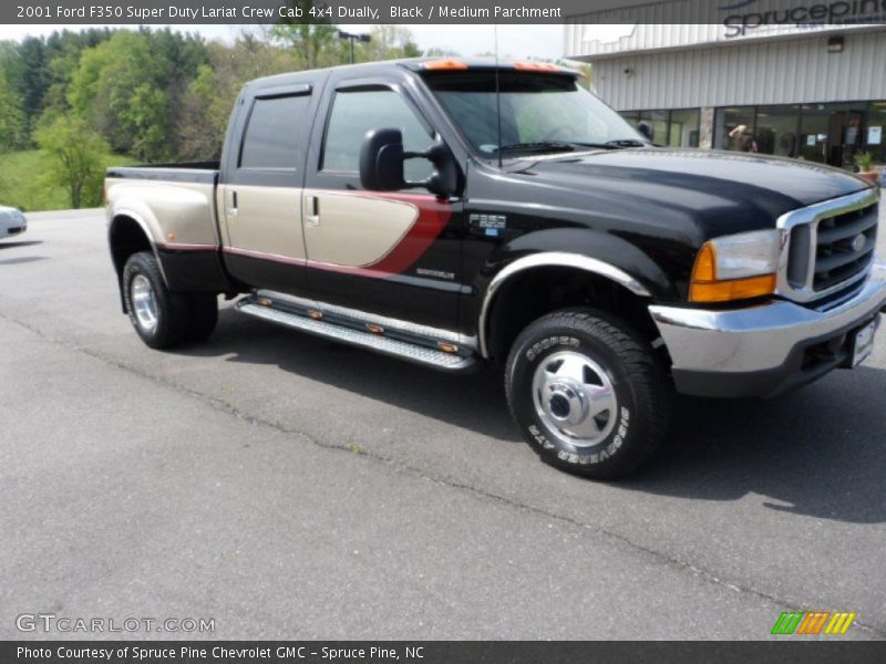 Black / Medium Parchment 2001 Ford F350 Super Duty Lariat Crew Cab 4x4 Dually
