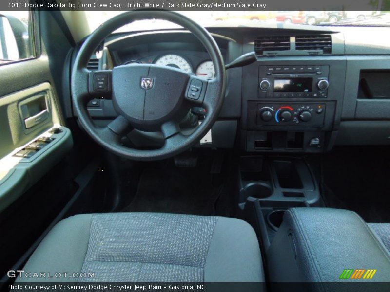 Bright White / Dark Slate Gray/Medium Slate Gray 2011 Dodge Dakota Big Horn Crew Cab