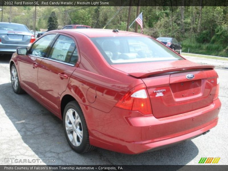 Red Candy Metallic / Medium Light Stone 2012 Ford Fusion SE