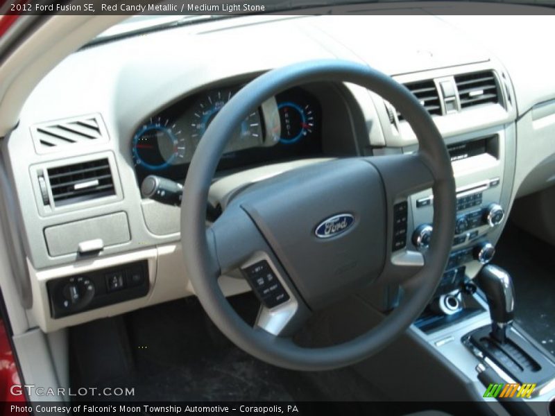 Red Candy Metallic / Medium Light Stone 2012 Ford Fusion SE