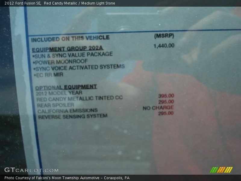 Red Candy Metallic / Medium Light Stone 2012 Ford Fusion SE