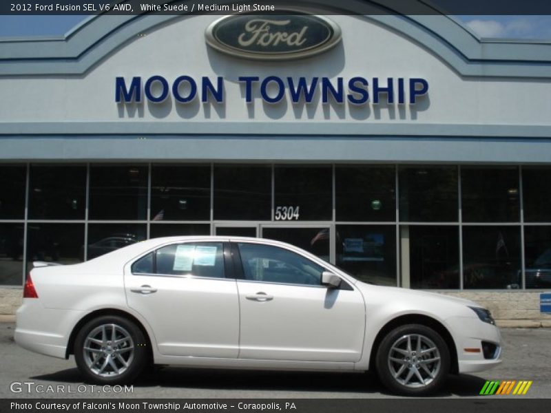 White Suede / Medium Light Stone 2012 Ford Fusion SEL V6 AWD