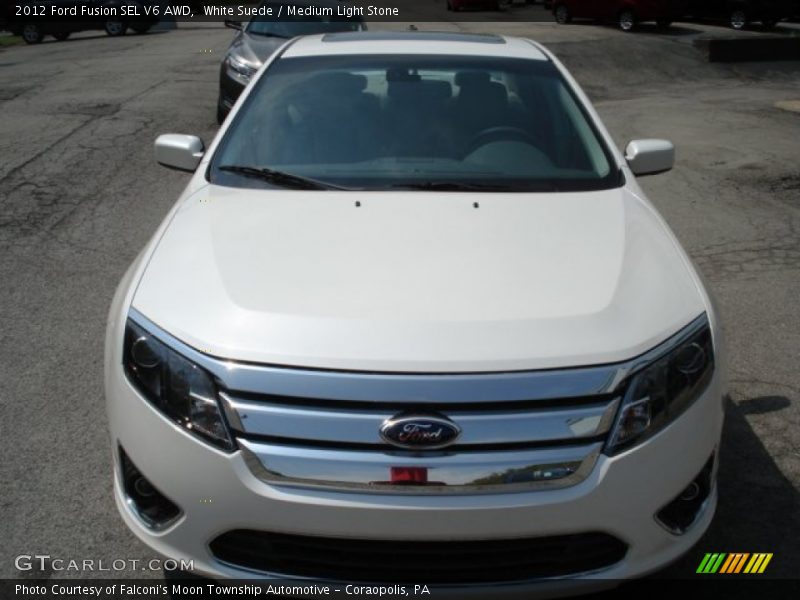 White Suede / Medium Light Stone 2012 Ford Fusion SEL V6 AWD