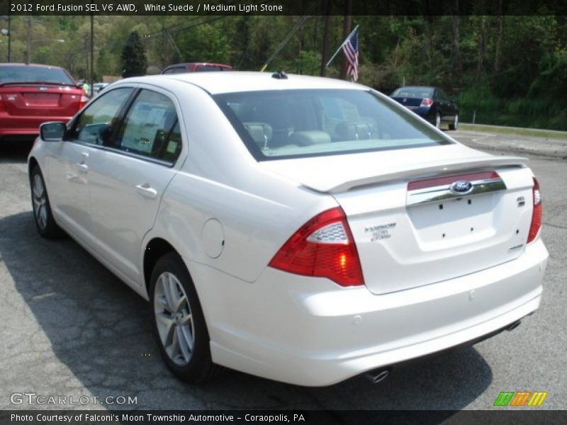 White Suede / Medium Light Stone 2012 Ford Fusion SEL V6 AWD