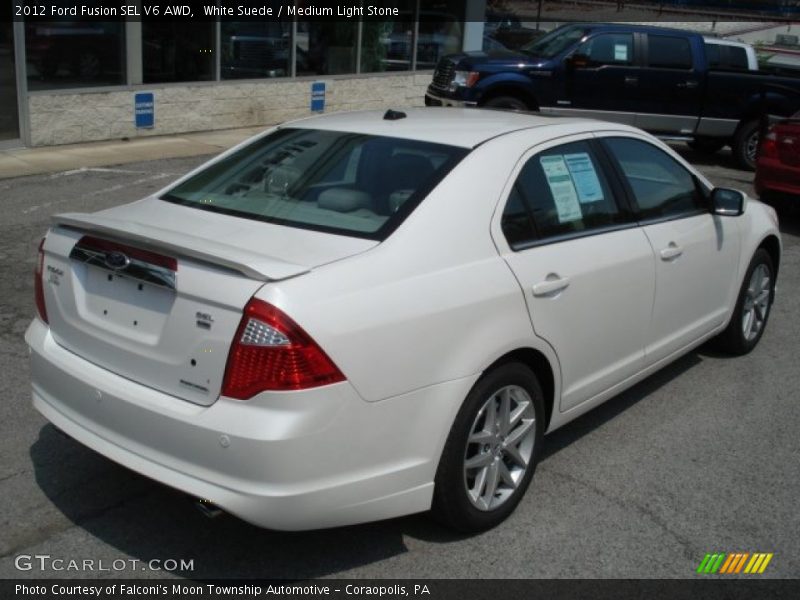 White Suede / Medium Light Stone 2012 Ford Fusion SEL V6 AWD