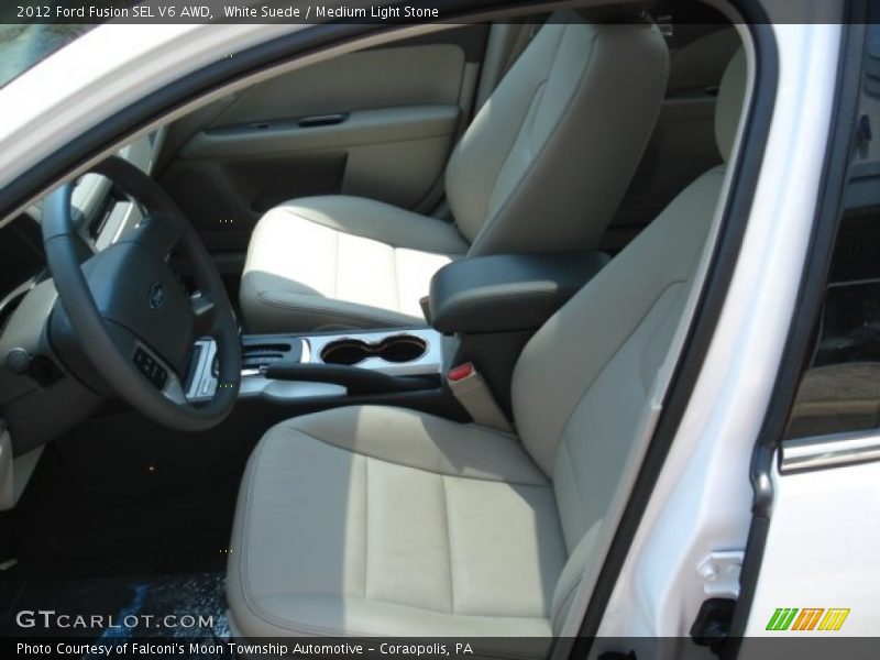 White Suede / Medium Light Stone 2012 Ford Fusion SEL V6 AWD