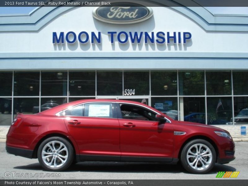 Ruby Red Metallic / Charcoal Black 2013 Ford Taurus SEL