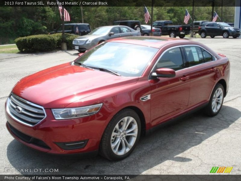 Ruby Red Metallic / Charcoal Black 2013 Ford Taurus SEL