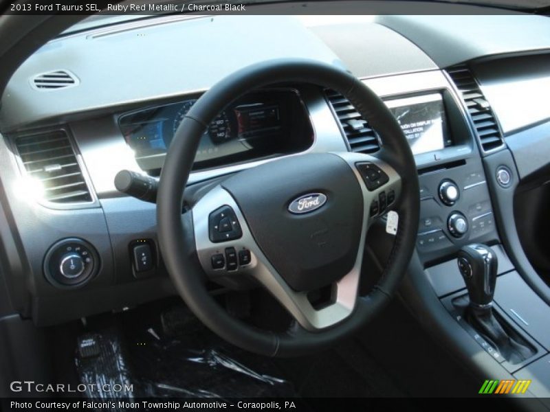 Ruby Red Metallic / Charcoal Black 2013 Ford Taurus SEL