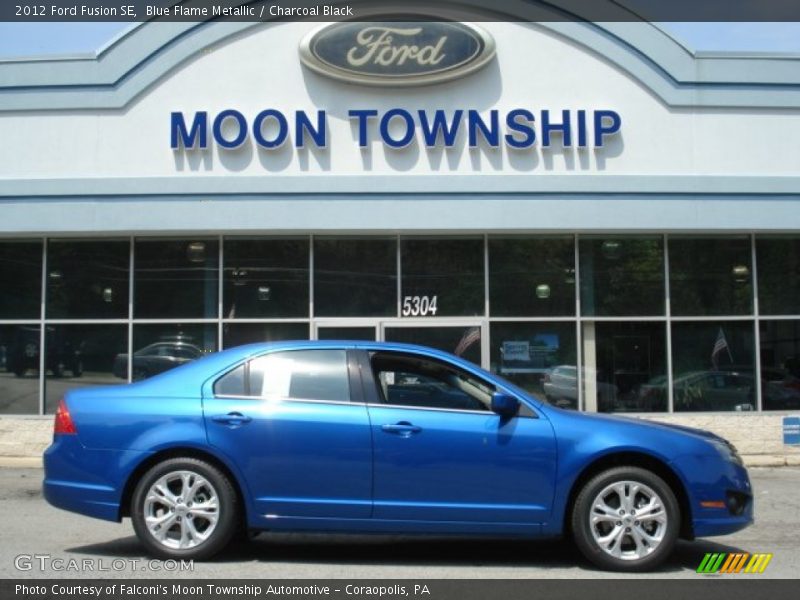 Blue Flame Metallic / Charcoal Black 2012 Ford Fusion SE
