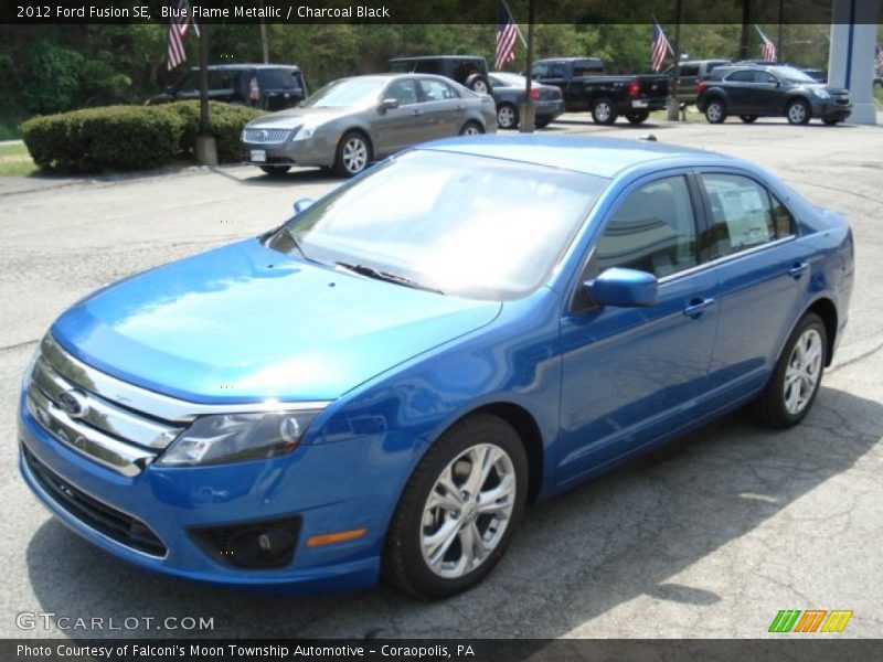 Blue Flame Metallic / Charcoal Black 2012 Ford Fusion SE