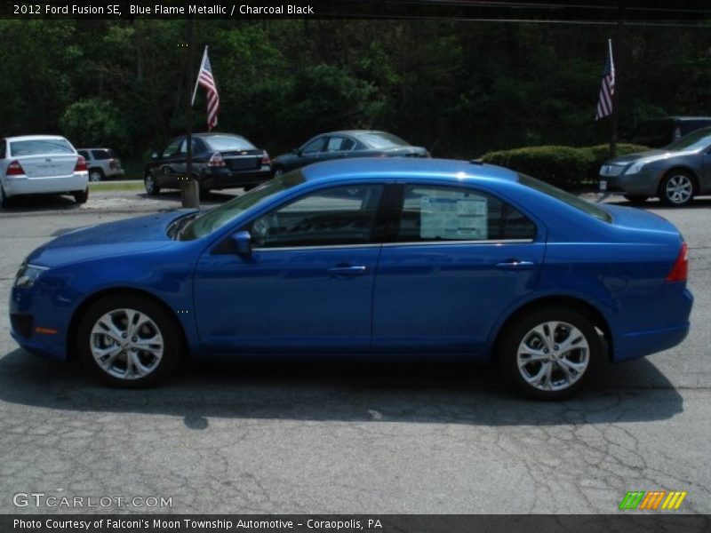 Blue Flame Metallic / Charcoal Black 2012 Ford Fusion SE