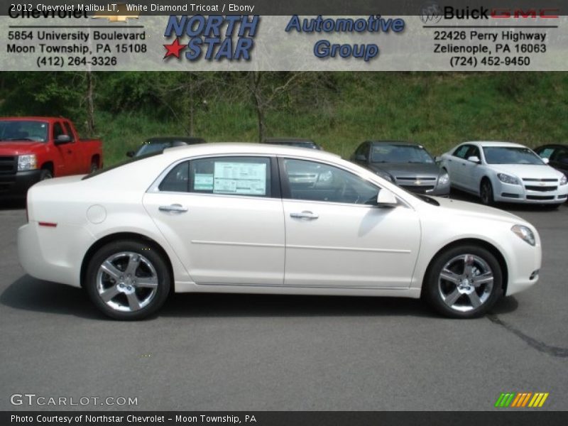 White Diamond Tricoat / Ebony 2012 Chevrolet Malibu LT