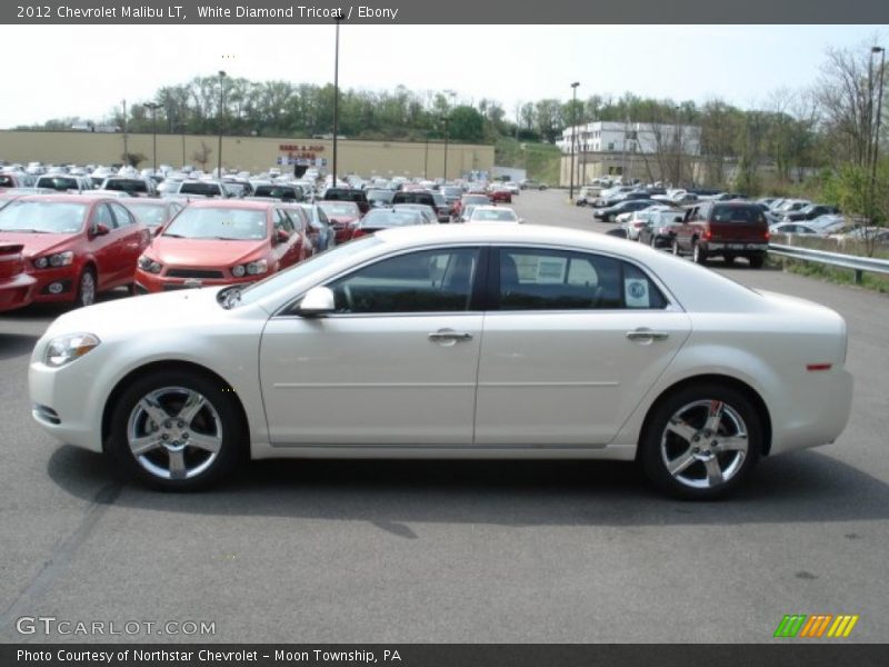 White Diamond Tricoat / Ebony 2012 Chevrolet Malibu LT