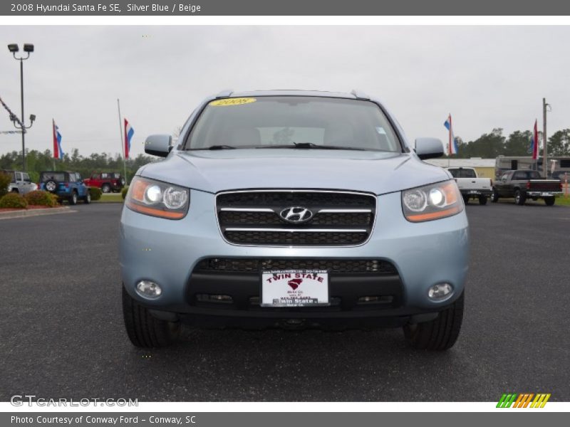 Silver Blue / Beige 2008 Hyundai Santa Fe SE