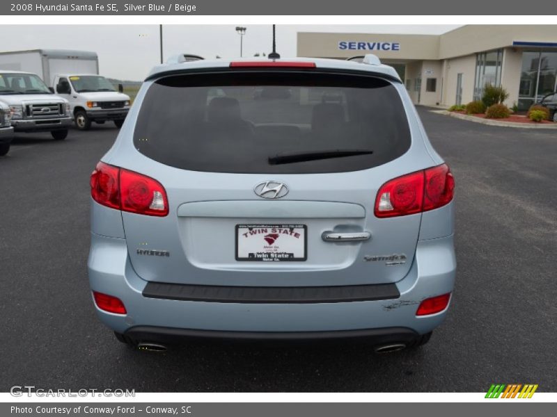Silver Blue / Beige 2008 Hyundai Santa Fe SE