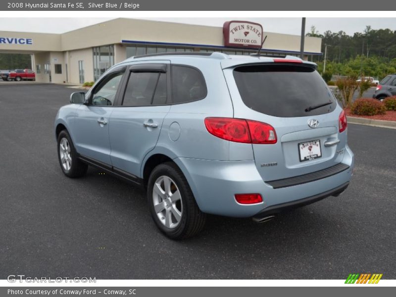 Silver Blue / Beige 2008 Hyundai Santa Fe SE