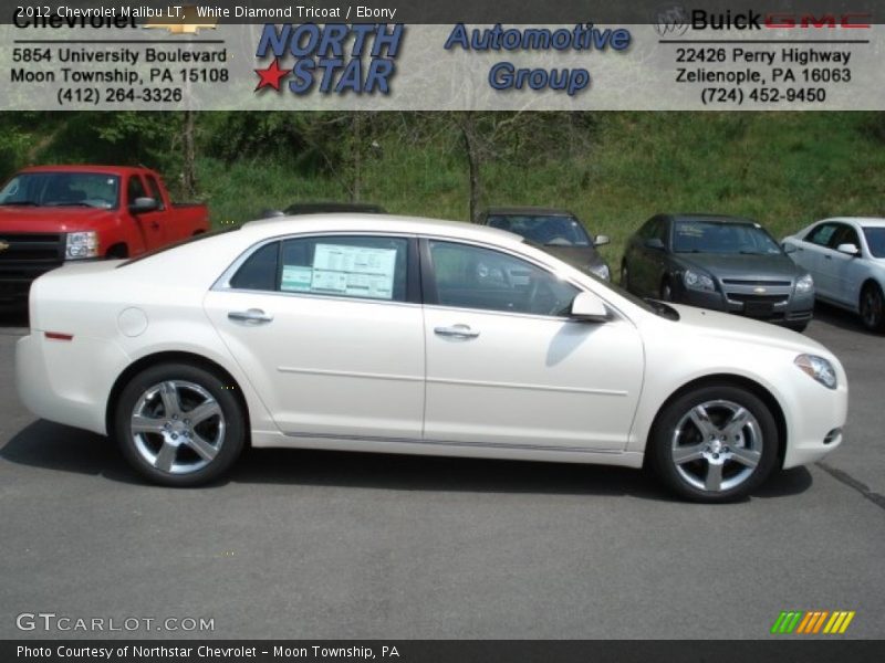 White Diamond Tricoat / Ebony 2012 Chevrolet Malibu LT