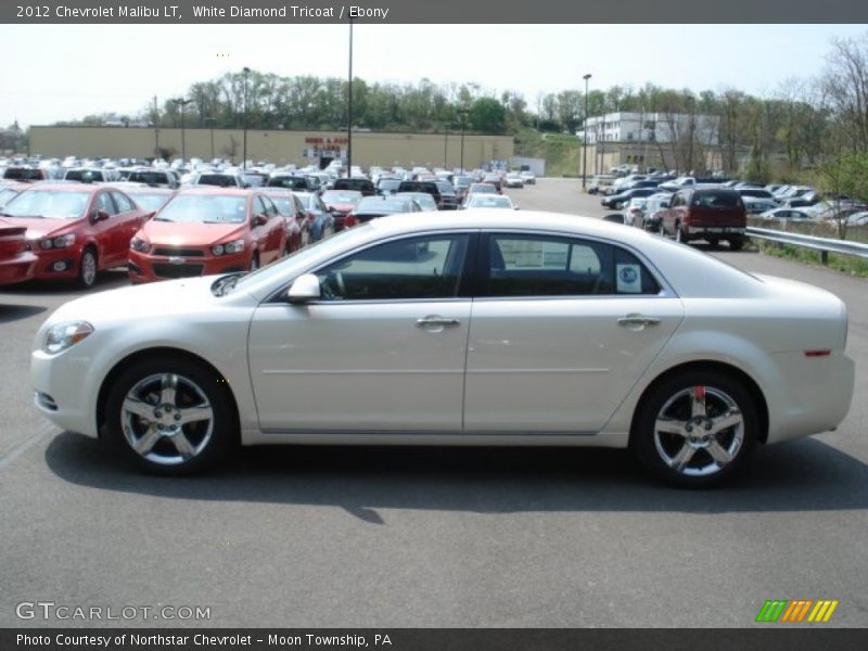 White Diamond Tricoat / Ebony 2012 Chevrolet Malibu LT