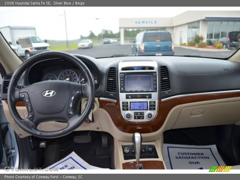 Silver Blue / Beige 2008 Hyundai Santa Fe SE