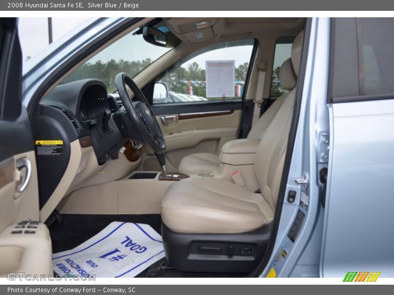 Silver Blue / Beige 2008 Hyundai Santa Fe SE
