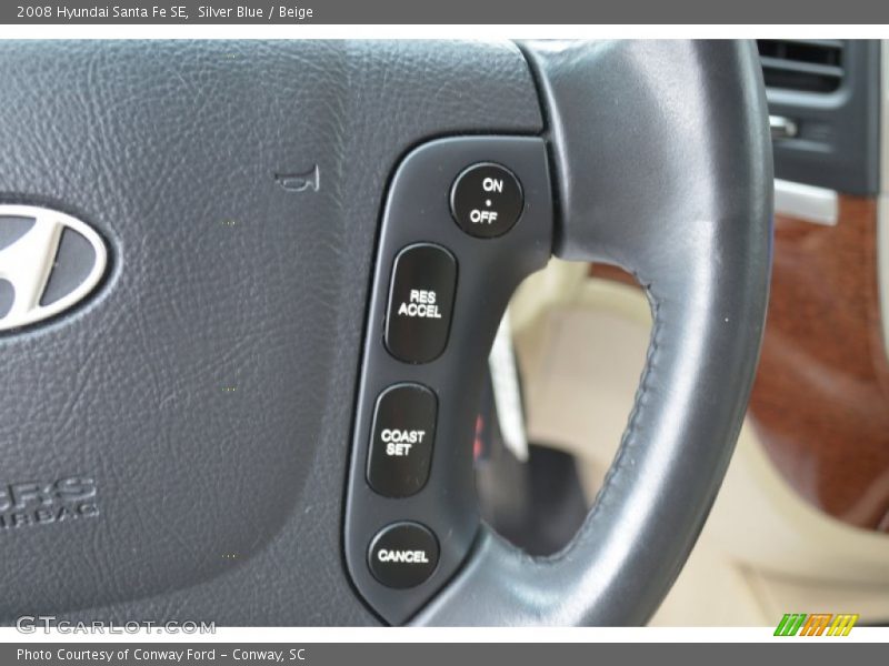 Silver Blue / Beige 2008 Hyundai Santa Fe SE