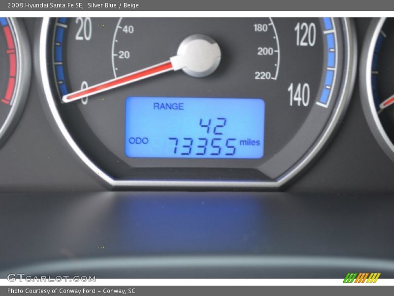 Silver Blue / Beige 2008 Hyundai Santa Fe SE