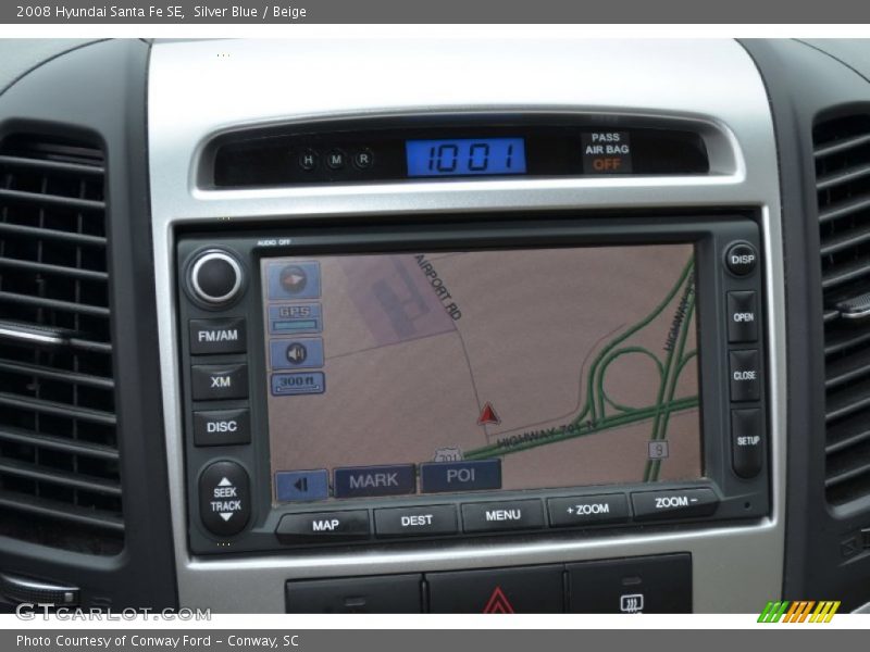 Silver Blue / Beige 2008 Hyundai Santa Fe SE
