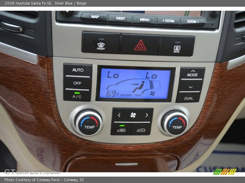 Silver Blue / Beige 2008 Hyundai Santa Fe SE