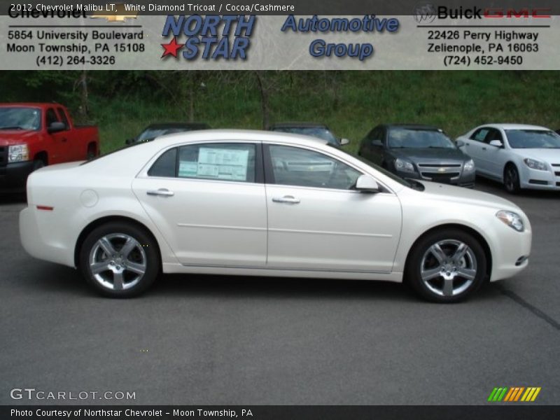 White Diamond Tricoat / Cocoa/Cashmere 2012 Chevrolet Malibu LT