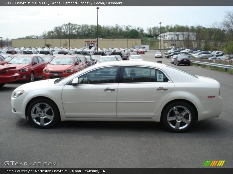 White Diamond Tricoat / Cocoa/Cashmere 2012 Chevrolet Malibu LT
