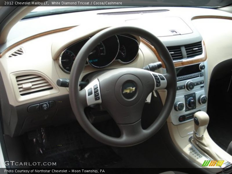White Diamond Tricoat / Cocoa/Cashmere 2012 Chevrolet Malibu LT