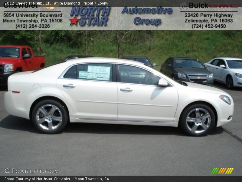 White Diamond Tricoat / Ebony 2012 Chevrolet Malibu LT