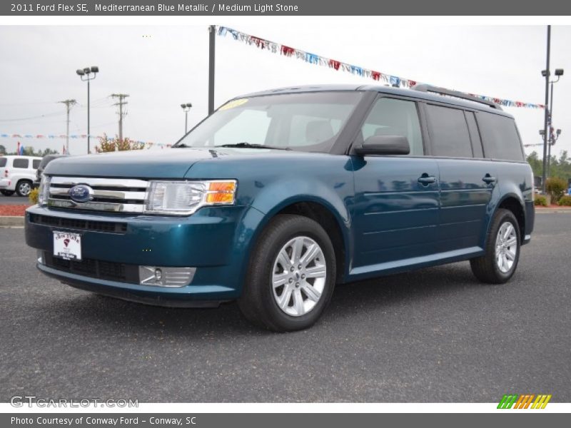 Mediterranean Blue Metallic / Medium Light Stone 2011 Ford Flex SE