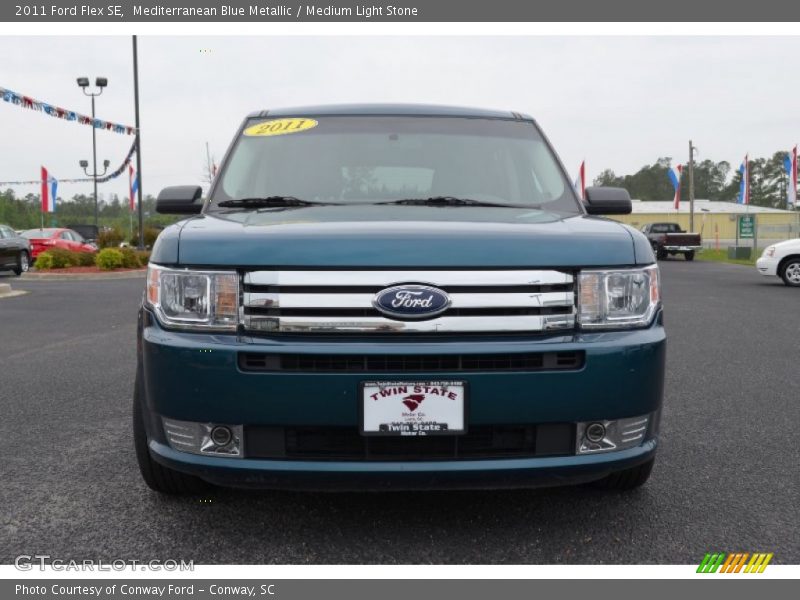 Mediterranean Blue Metallic / Medium Light Stone 2011 Ford Flex SE