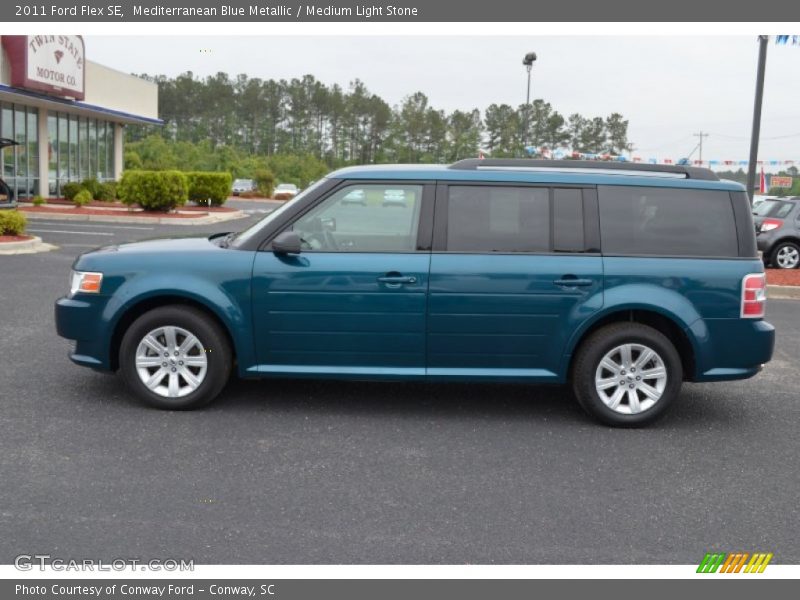 Mediterranean Blue Metallic / Medium Light Stone 2011 Ford Flex SE
