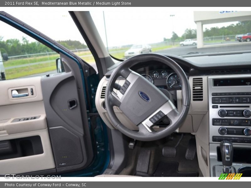 Mediterranean Blue Metallic / Medium Light Stone 2011 Ford Flex SE
