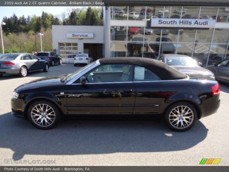 Brilliant Black / Beige 2009 Audi A4 2.0T quattro Cabriolet