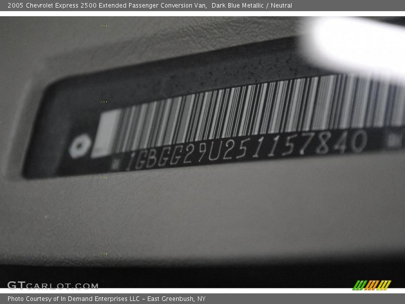 Dark Blue Metallic / Neutral 2005 Chevrolet Express 2500 Extended Passenger Conversion Van