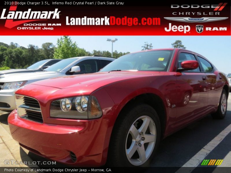 Inferno Red Crystal Pearl / Dark Slate Gray 2010 Dodge Charger 3.5L