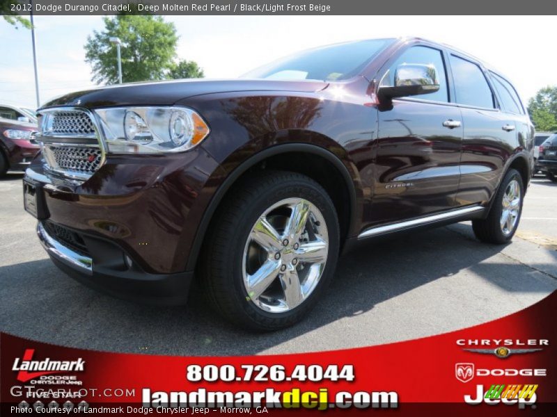Deep Molten Red Pearl / Black/Light Frost Beige 2012 Dodge Durango Citadel