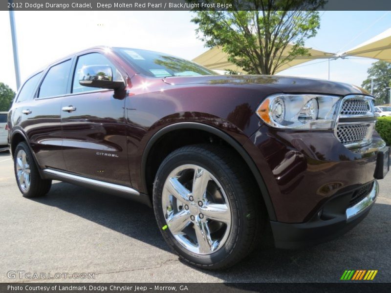 Deep Molten Red Pearl / Black/Light Frost Beige 2012 Dodge Durango Citadel
