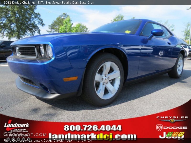 Blue Streak Pearl / Dark Slate Gray 2012 Dodge Challenger SXT